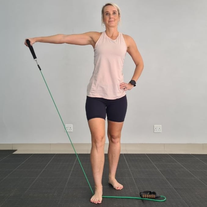 90-Degree Shoulder Abduction Hold (With Resistance Band)