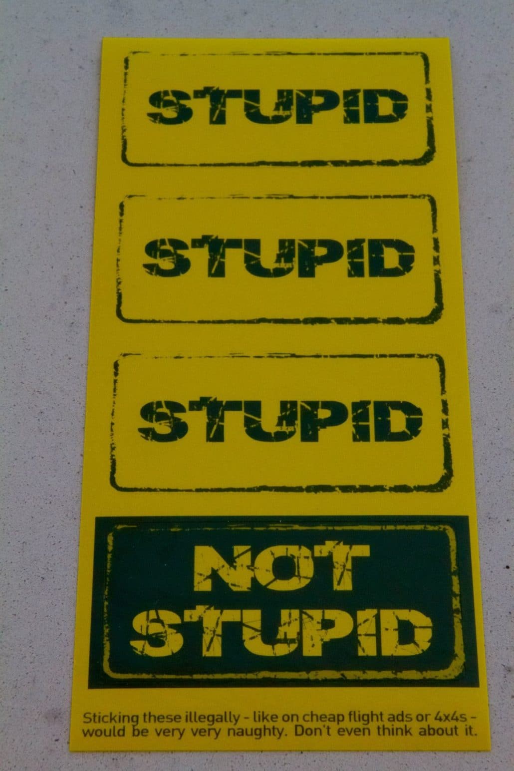 Age of Stupid stickers