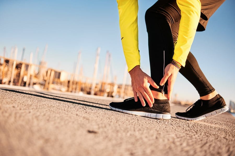 Broken Twisted Ankle – Running Sport Injury. Athletic Man Runner