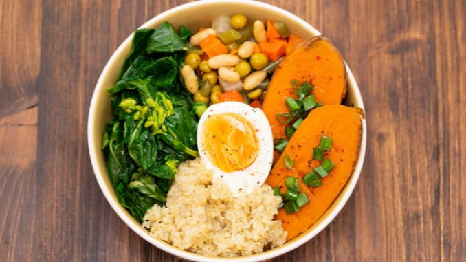 Quinoa & Sweet Potato Power Bowl - Food to avoid with chronic pain 