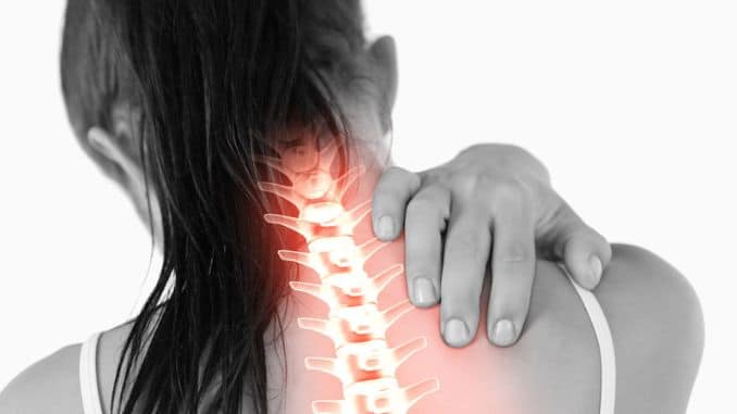 Spine on Woman in Back Pain