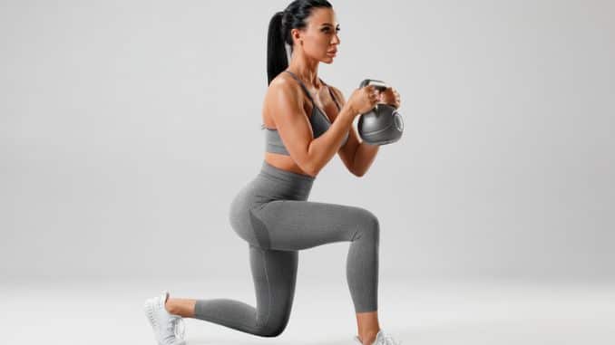 Lunges Exercise with Kettlebell