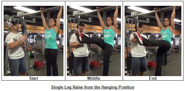 Single Leg Raise from the Hanging Position