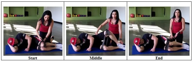 Knee and Hip Stretch with a Band (Left Side)