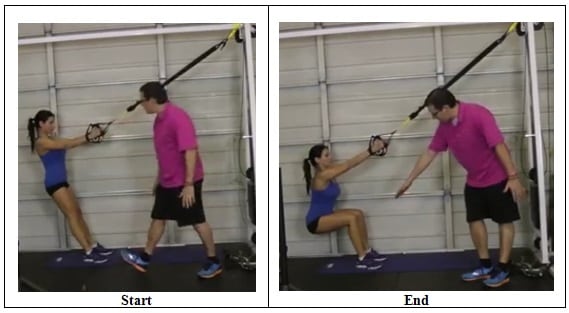 Suspension Training Squat Exercise (correct position)