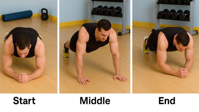 Elbows to Hands Push-Up- metabolic aftershock