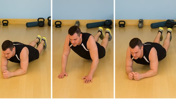 Elbows to Hands Push Up (drop to your knees)- metabolic aftershock