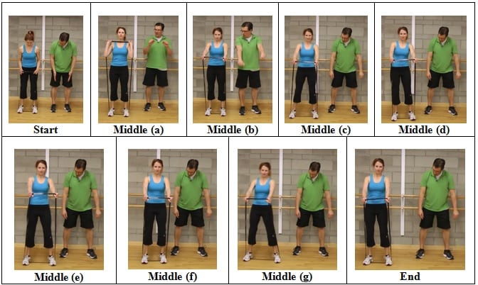 Side Shuffle with Straight Arms (front view) Resistive Band Exercises