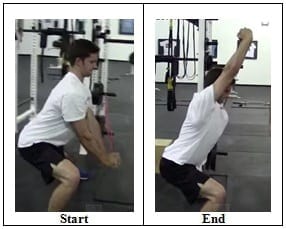 Lateral Lunge with Band Overhead Reach (side view)