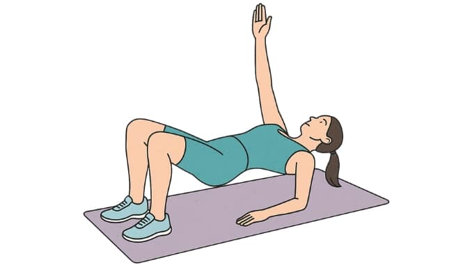 Glute Bridge With Shoulder Reach