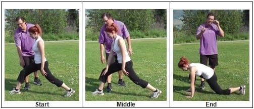 Lunge with Shoulder Rotation (Level 1 – Hands on the Floor) Mid-Back Stiffness