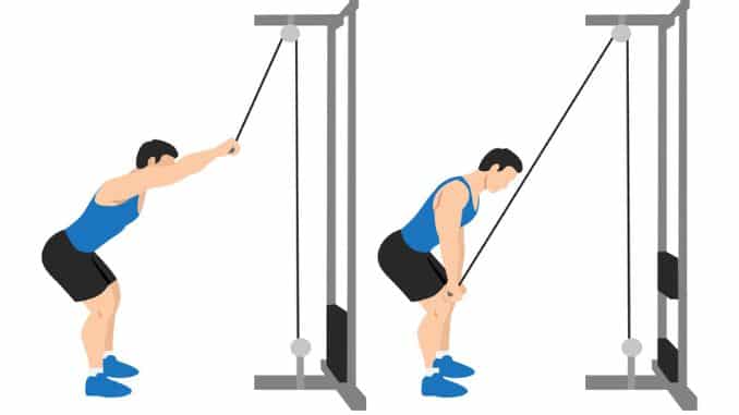 Man Straight arm lat pulldown