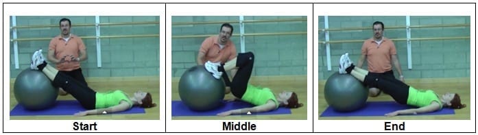 Stability Ball Hamstring Curl (Level 1)
