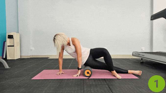  Foam Rolling the IT Band - foam roller exercises for hips and glutes