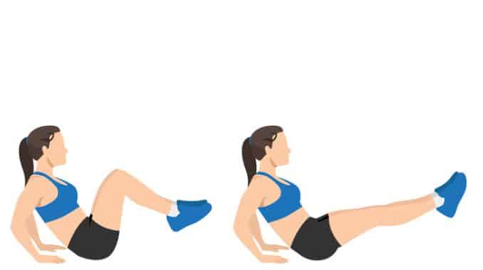 Seated Knee Tucks- exercises for mid section