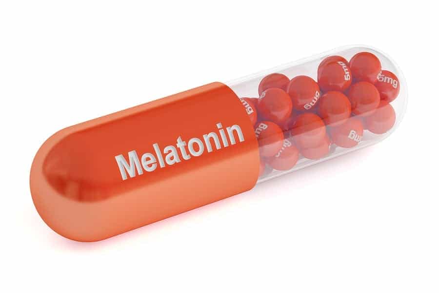 Melatonin capsule 3D rendering isolated on white background