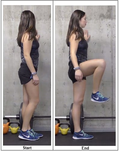 Groin Stretch on the Wall-knee strengthening exercises
