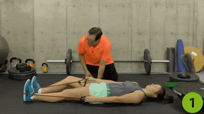 Supine Knee Drive With Resistance Band - How to Strengthen Hips