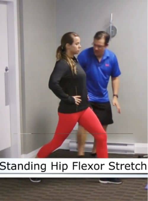 Standing Hip Flexor Stretch- best stretches for knee pain