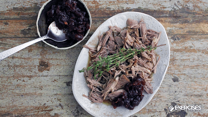 Slow Cooked Pulled Turkey With Cranberry and Orange Relish