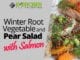 Winter Root Vegetable and Pear Salad with Salmon
