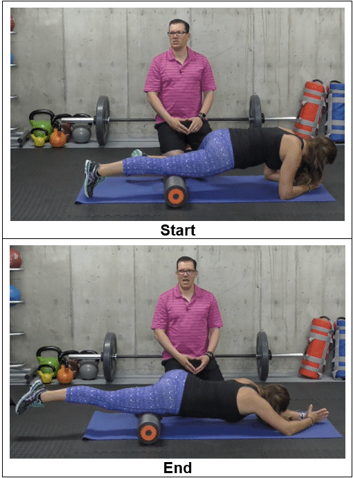 Prone Knee on Roller - Easy Psoas-Releasing Stretches