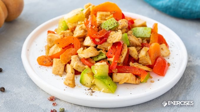 chicken stir-fry with peppers and onions