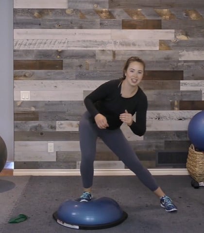 side lunges on bosu ball