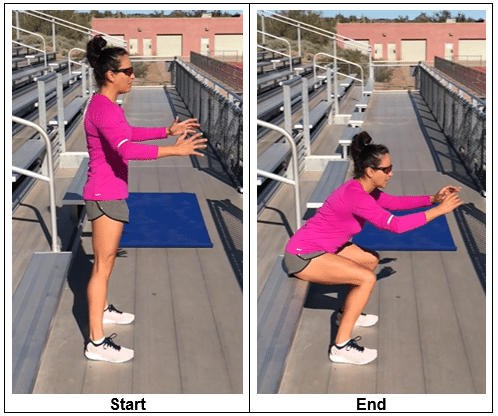 squats - Bleacher Exercises for a Full-Body Workout