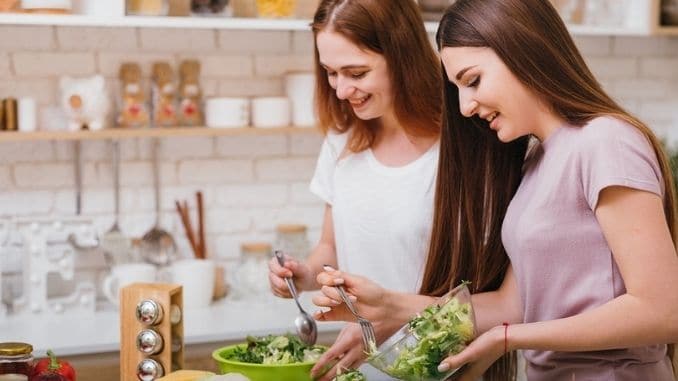 females-making-green-salad