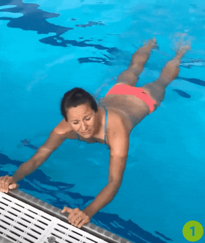 Straight Kicks- water exercises for hips and thighs 