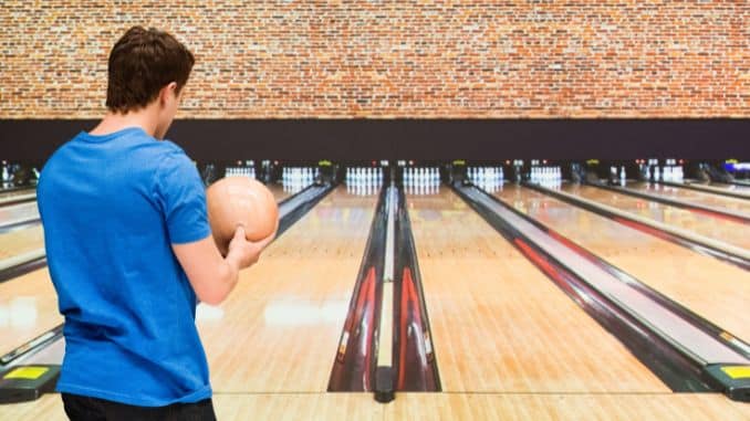 man bowling