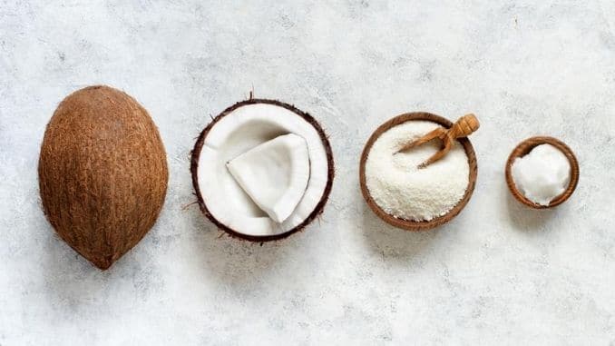 Coconut flour and coconut oil