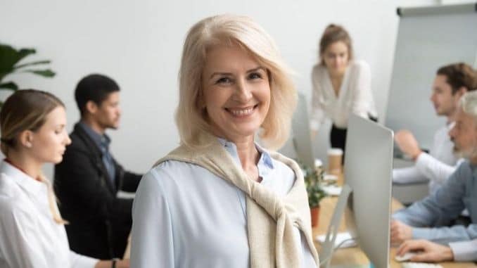 female aged company executive