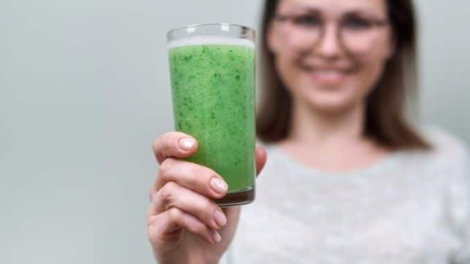 green natural vegetable smoothie drink