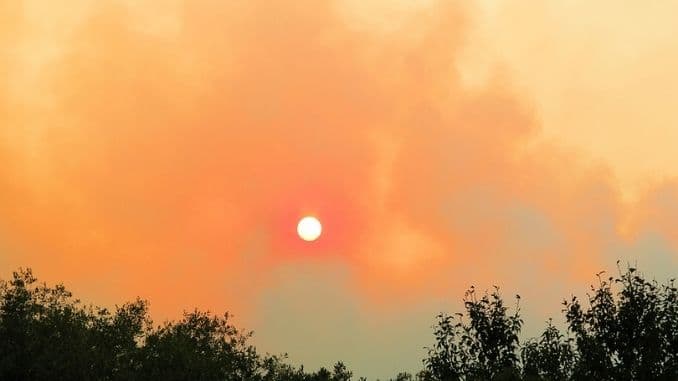 nearby wildfire California landscape