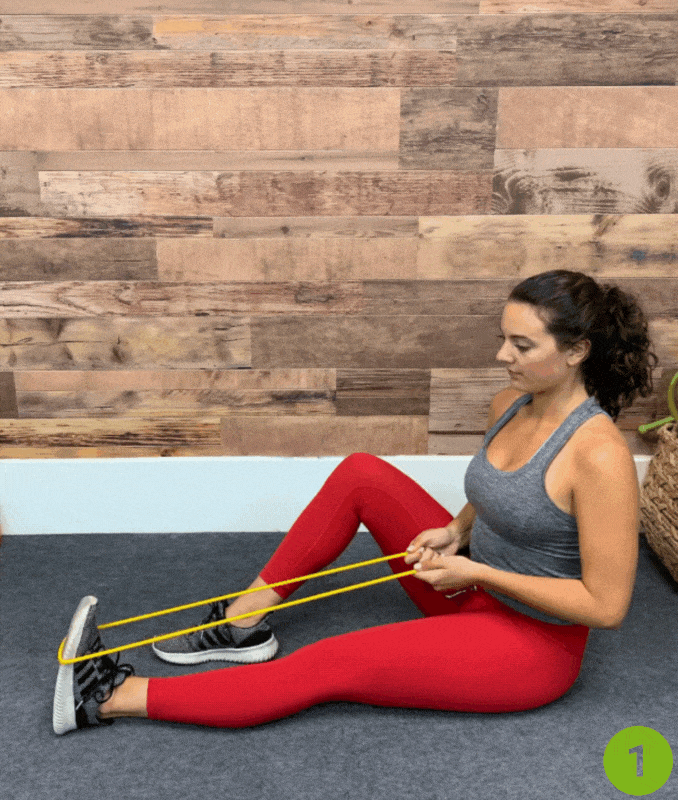Ankle Strengthening with Band- broken leg exercises