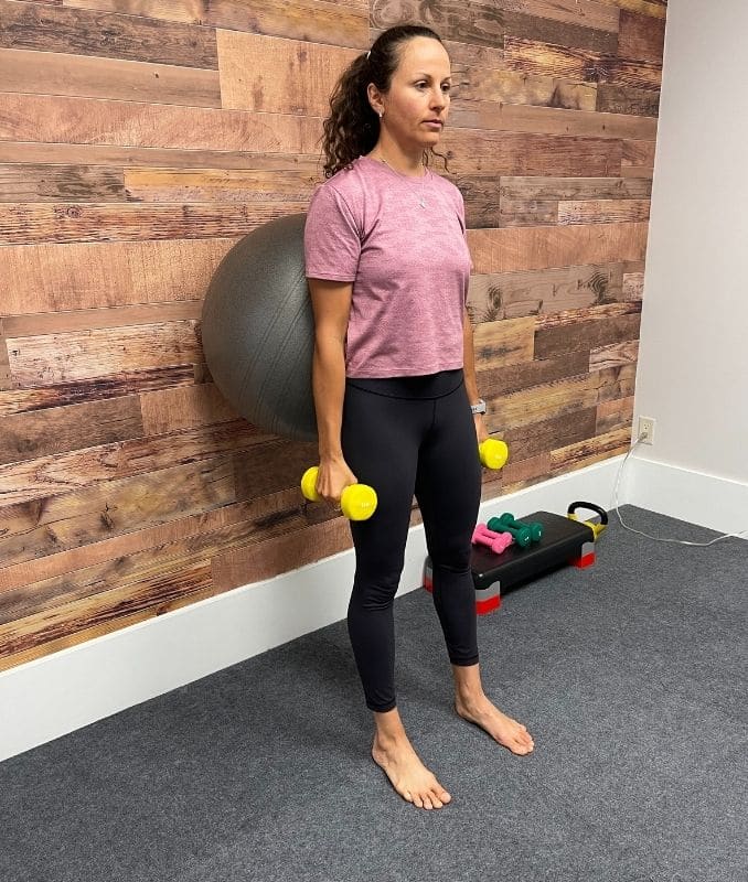 Stability Ball Wall Squats 1