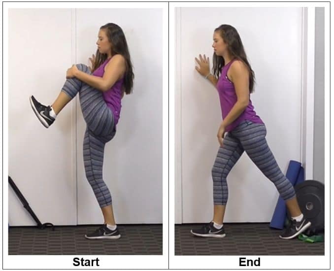 Standing Knee to Chest and Leg Back