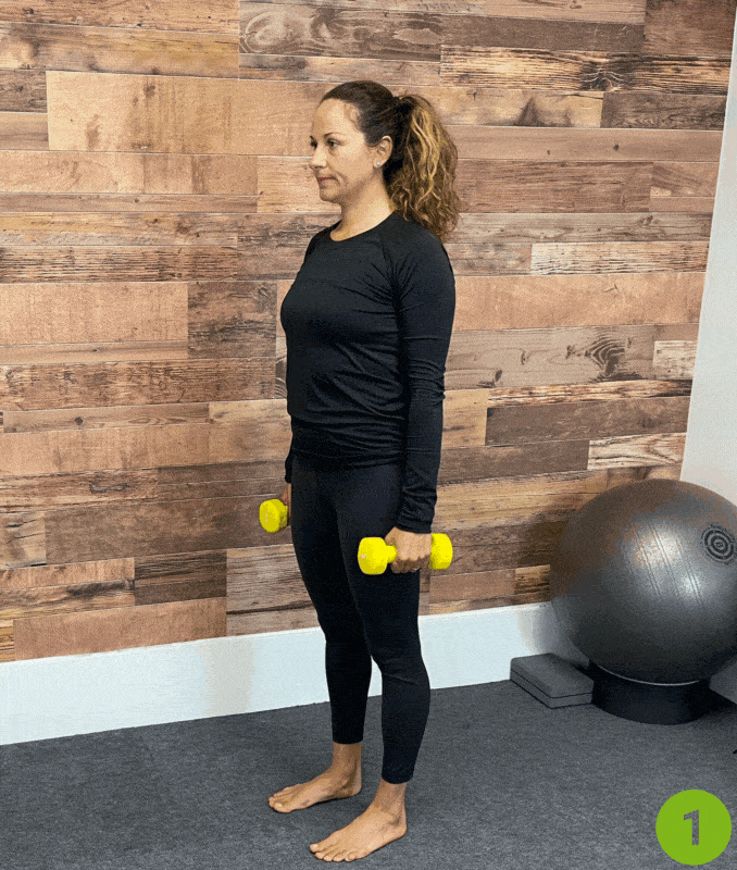 Push-Up to Overhead Press- compound exercises with dumbbells
