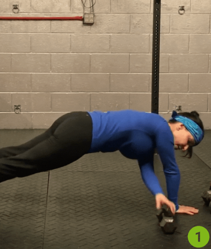 Dumbbell Pull-through Plank