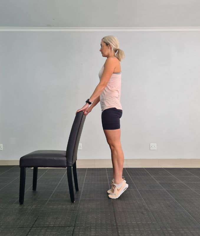 standing heel raises - how to improve balance with eyes closed