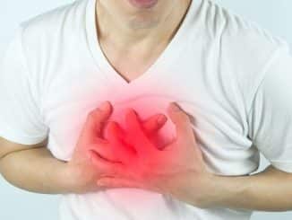 man having a chest pain