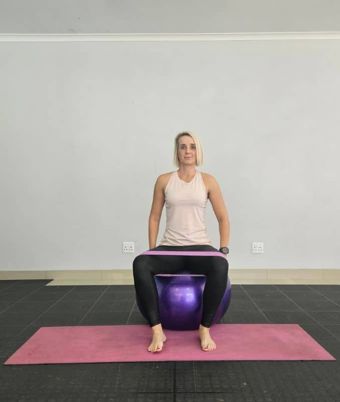 Seated Single Leg Abduction with Resistance Band- knee buckling exercises