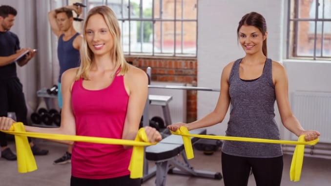 Resistance band arm workout