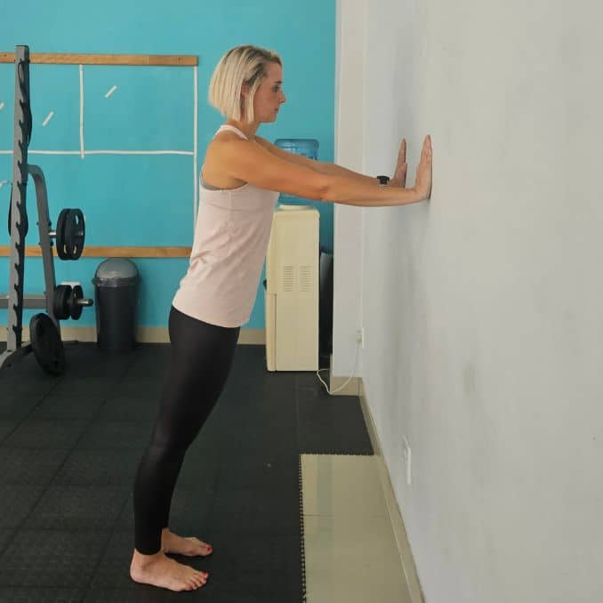 Wall Push-Ups Start - Building Shoulder Muscles