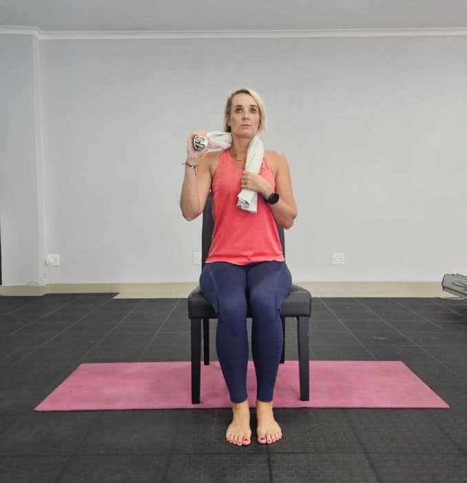 Seated Neck Rotation With Towel 1