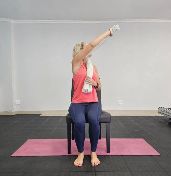 Seated Neck Rotation with Towel 2