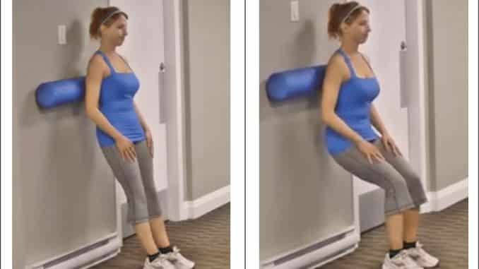 Foam Rolling Against the Wall- how to foam roll out the gluteus medius muscle