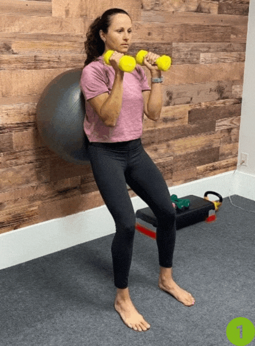 Semi-Squat with Narrow Grip Shoulder Press
